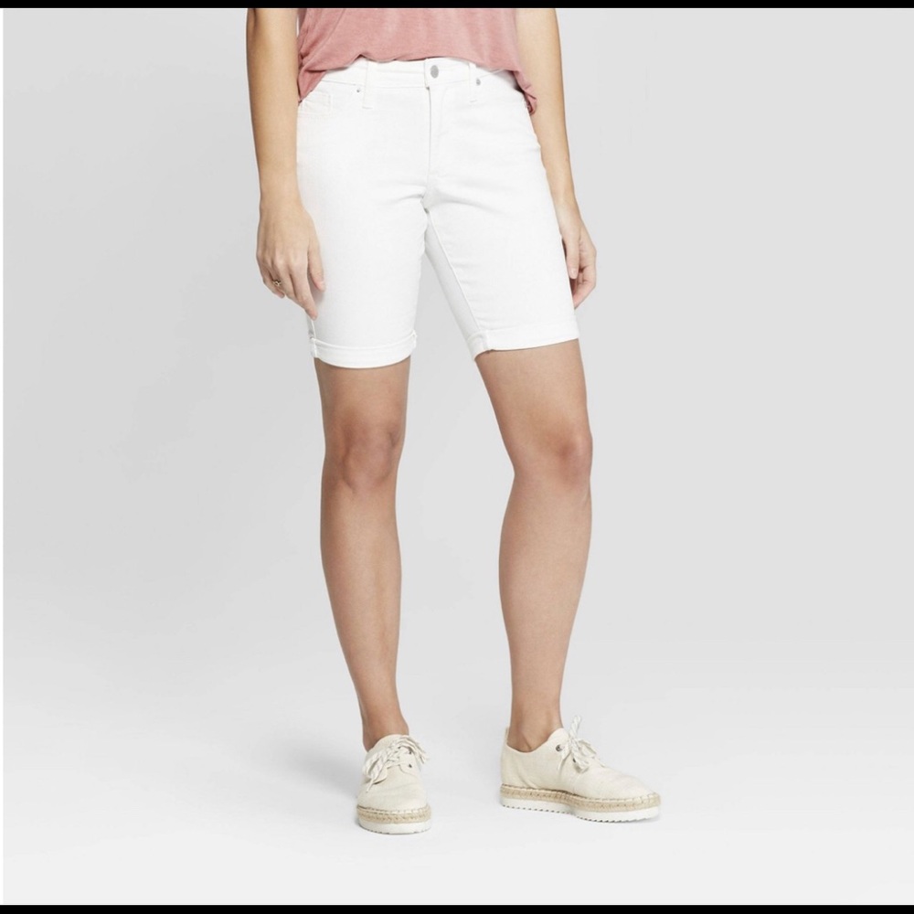 White Jean Shorts